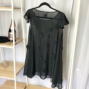 For Love and Lemons Black Flower Sheer Dress
